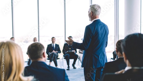 Business presentation in a modern conference room.