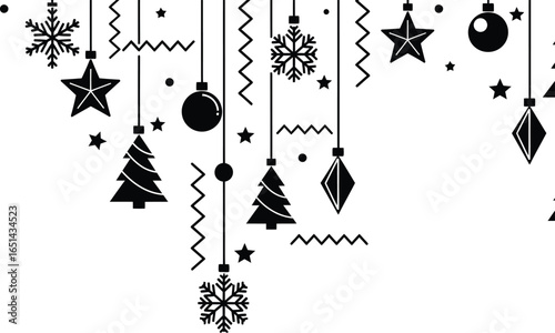 Vector art of christmas decorations isolated on white background