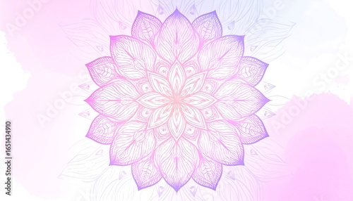 Delicate mandala design in pastel colors