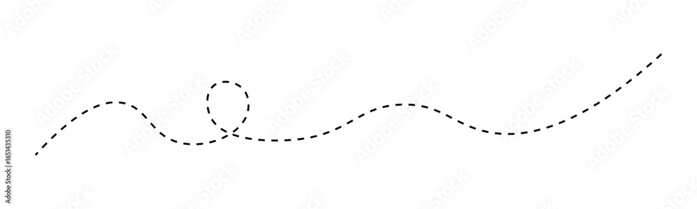 Fototapeta premium Long squiggle dashed line