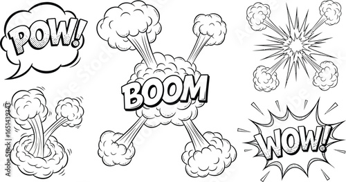 Set of Hand-Drawn Sound and Action Graphics

