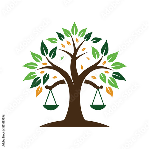 Law Firm Tree Symbol Modern Logo Vector