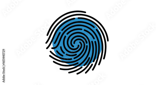Blue Fingerprint Security Icon