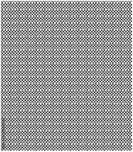 Seamless dense diamond lattice pattern, abstract black and white geometric repetitive ornamental background texture design