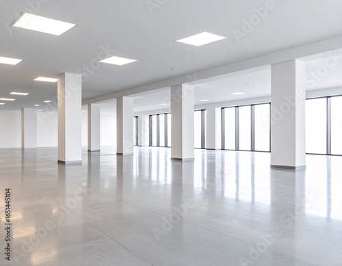 Modern Empty Office Space with Large Windows  AI Generated 