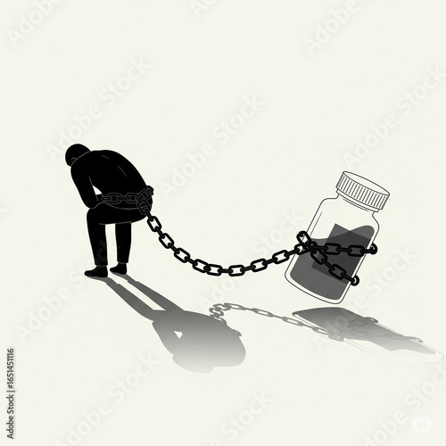 Simple Drawn Illustrations of Addiction Concepts