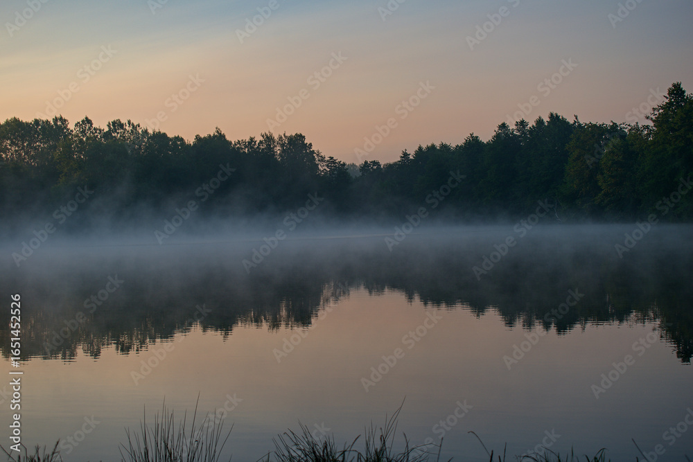 Obraz premium misty morning on the river