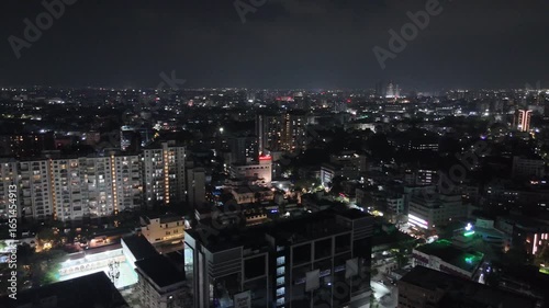 Wallpaper Mural "Drone Shot of Chennai Residential Area at Night with City Lights" Torontodigital.ca