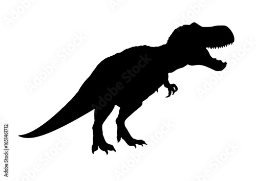 Tyrannosaurus rex dinosaur silhouette - vector illustration
