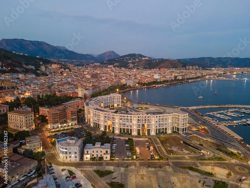 Valokuvatapetti Aerial landscape Salerno city Amalfi Coast at sunset during summer Mediterranean