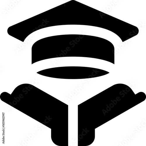 academic glyph icon. Strong and solid vector icon for websites, mobile interfaces, presentations, and visual branding. High quality and easy to edit.