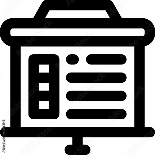 presentation line icon. Clean and minimalist vector icon for websites, mobile apps, presentations, and logos. Fully scalable and customizable for any project.