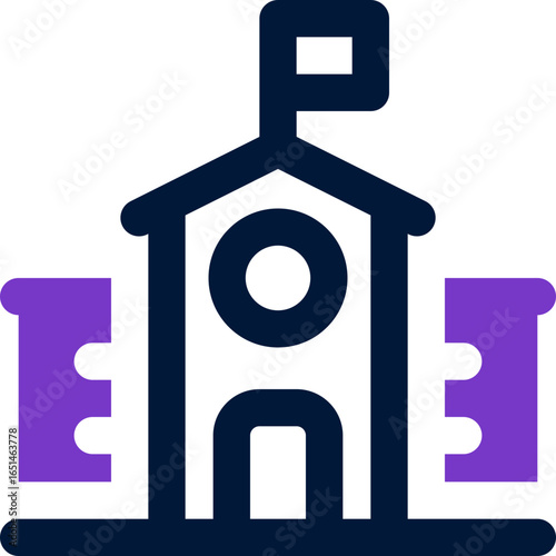 school duotone icon. Sleek and modern vector icon for websites, mobile apps, marketing materials, and corporate design. Fully scalable and ready to use.