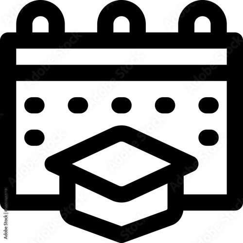 education schedule line icon. Clean and minimalist vector icon for websites, mobile apps, presentations, and logos. Fully scalable and customizable for any project.