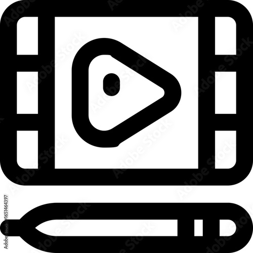 video editing line icon. Clean and minimalist vector icon for websites, mobile apps, presentations, and logos. Fully scalable and customizable for any project.