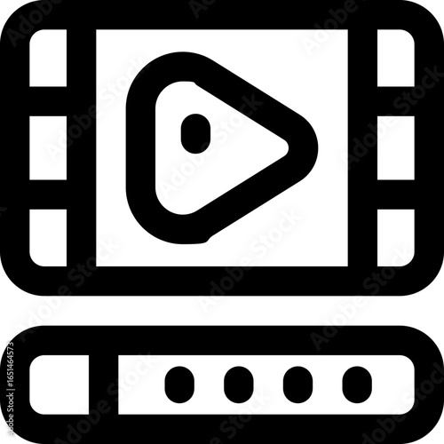 video processing line icon. Clean and minimalist vector icon for websites, mobile apps, presentations, and logos. Fully scalable and customizable for any project.