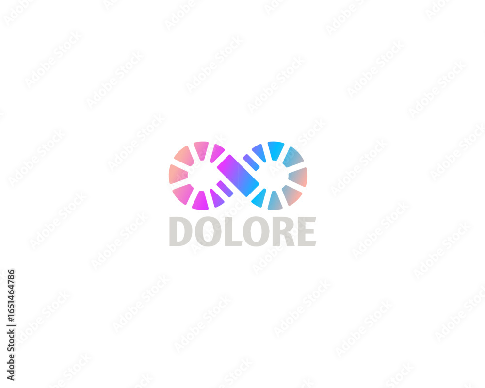 Fototapeta premium Abstract infinity logo. Gradient wave loop logotype. Unusual number 8 endless vector sign