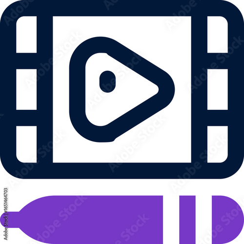 video editing duotone icon. Sleek and modern vector icon for websites, mobile apps, marketing materials, and corporate design. Fully scalable and ready to use.