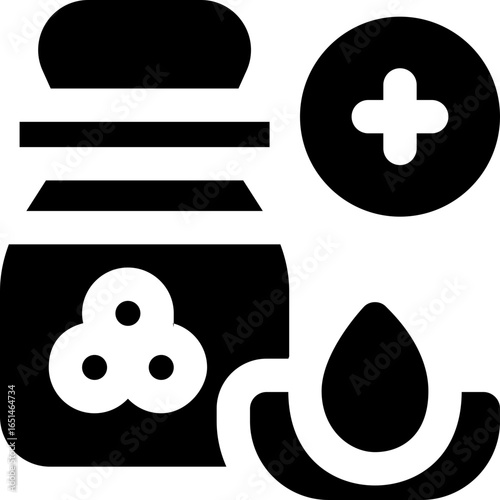 homeopathy glyph icon. Strong and solid vector icon for websites, mobile interfaces, presentations, and visual branding. High quality and easy to edit.