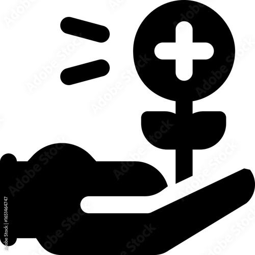alternative medicine glyph icon. Strong and solid vector icon for websites, mobile interfaces, presentations, and visual branding. High quality and easy to edit.