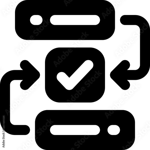 work flow glyph icon. Strong and solid vector icon for websites, mobile interfaces, presentations, and visual branding. High quality and easy to edit.