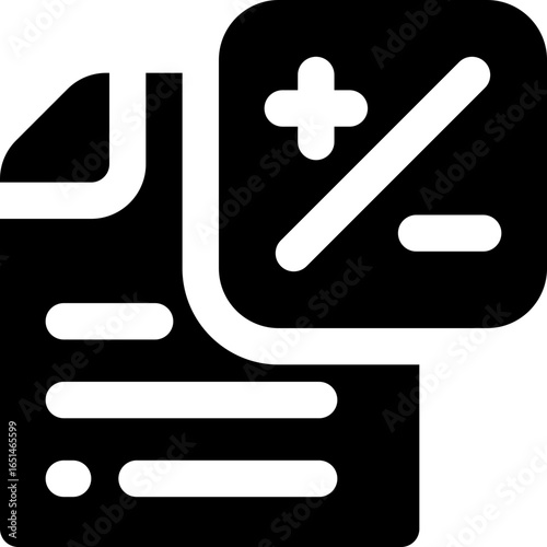 accounting glyph icon. Strong and solid vector icon for websites, mobile interfaces, presentations, and visual branding. High quality and easy to edit.