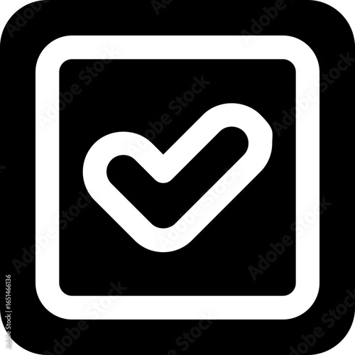 correct glyph icon. Strong and solid vector icon for websites, mobile interfaces, presentations, and visual branding. High quality and easy to edit.