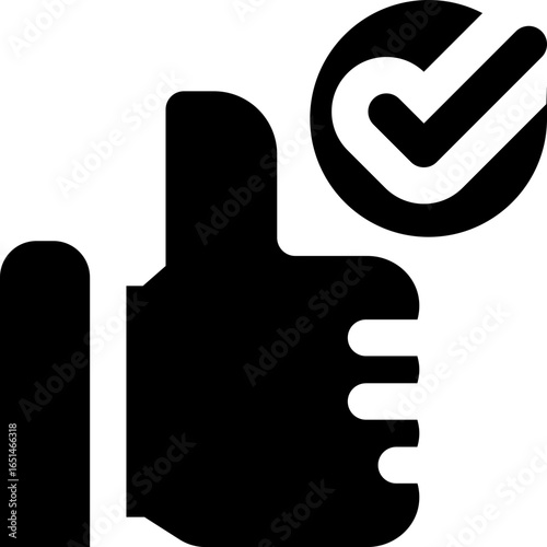 approve glyph icon. Strong and solid vector icon for websites, mobile interfaces, presentations, and visual branding. High quality and easy to edit.