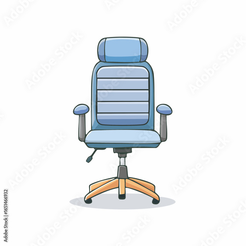 Light blue ergonomic chair with adjustable armrests and headrest