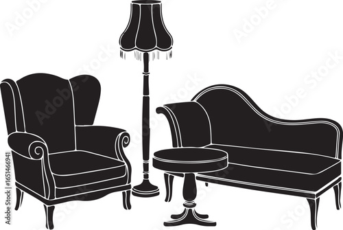 Elegant Vintage Living Room Set