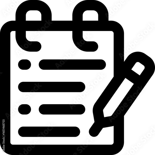 note line icon. Clean and minimalist vector icon for websites, mobile apps, presentations, and logos. Fully scalable and customizable for any project.