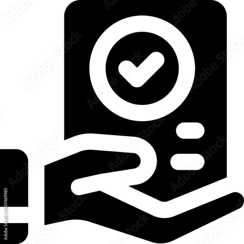 acceptance glyph icon. Strong and solid vector icon for websites, mobile interfaces, presentations, and visual branding. High quality and easy to edit.