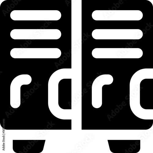 locker room glyph icon. Strong and solid vector icon for websites, mobile interfaces, presentations, and visual branding. High quality and easy to edit.