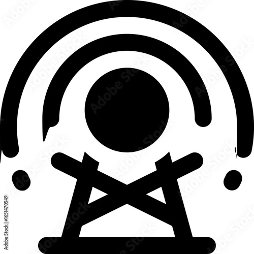 broadcast glyph icon. Strong and solid vector icon for websites, mobile interfaces, presentations, and visual branding. High quality and easy to edit.