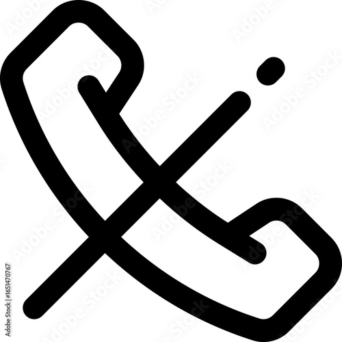 no call line icon. Clean and minimalist vector icon for websites, mobile apps, presentations, and logos. Fully scalable and customizable for any project.