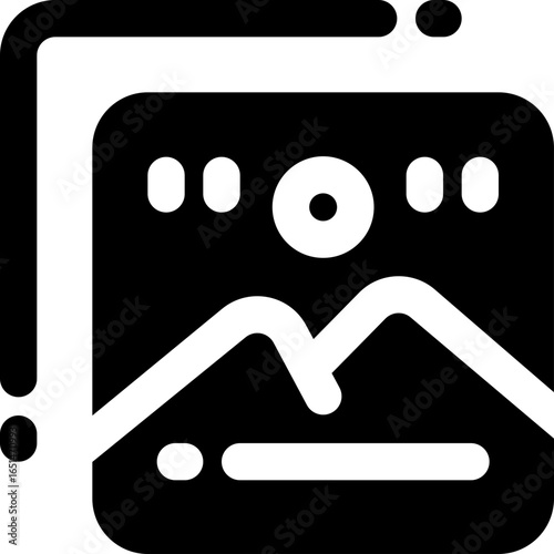 picture glyph icon. Strong and solid vector icon for websites, mobile interfaces, presentations, and visual branding. High quality and easy to edit.