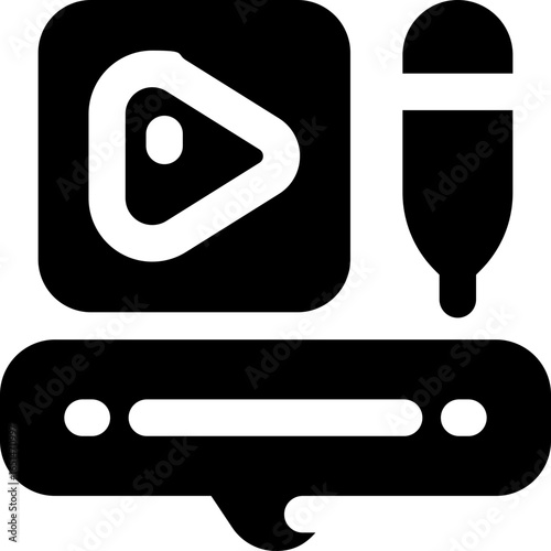 content writing glyph icon. Strong and solid vector icon for websites, mobile interfaces, presentations, and visual branding. High quality and easy to edit.