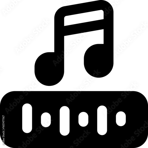 music glyph icon. Strong and solid vector icon for websites, mobile interfaces, presentations, and visual branding. High quality and easy to edit.