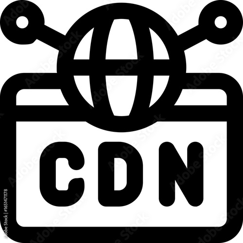 content delivery network line icon. Clean and minimalist vector icon for websites, mobile apps, presentations, and logos. Fully scalable and customizable for any project.