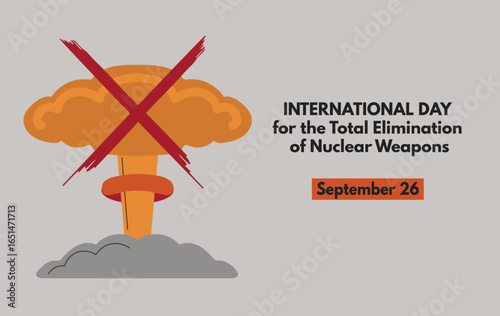 International Day for the Total Elimination of Nuclear Weapons on 26 september poster banner