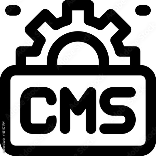 cms line icon. Clean and minimalist vector icon for websites, mobile apps, presentations, and logos. Fully scalable and customizable for any project.