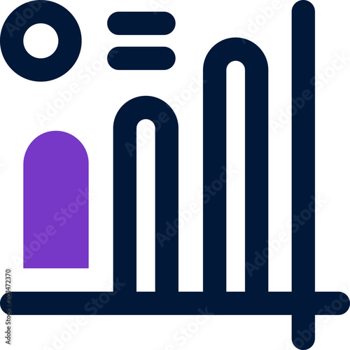 bar chart duotone icon. Sleek and modern vector icon for websites, mobile apps, marketing materials, and corporate design. Fully scalable and ready to use.