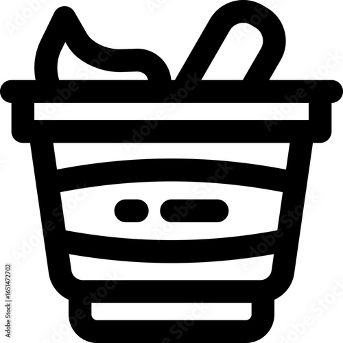 yoghurt line icon. Clean and minimalist vector icon for websites, mobile apps, presentations, and logos. Fully scalable and customizable for any project.