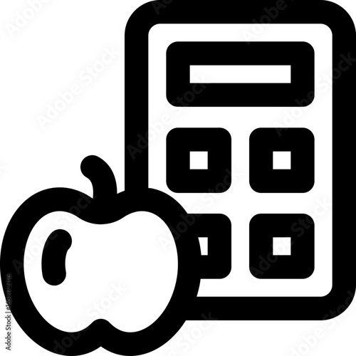 calories calculator line icon. Clean and minimalist vector icon for websites, mobile apps, presentations, and logos. Fully scalable and customizable for any project.