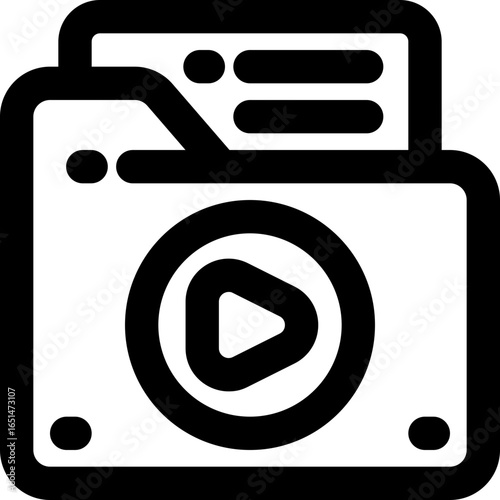 video file line icon. Clean and minimalist vector icon for websites, mobile apps, presentations, and logos. Fully scalable and customizable for any project.