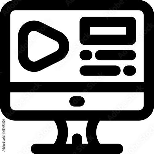 computer line icon. Clean and minimalist vector icon for websites, mobile apps, presentations, and logos. Fully scalable and customizable for any project.