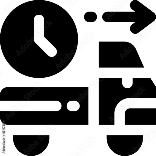 delivery time glyph icon. Strong and solid vector icon for websites, mobile interfaces, presentations, and visual branding. High quality and easy to edit.