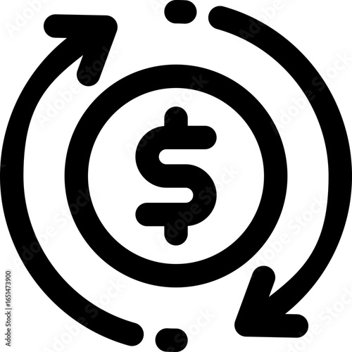 cash flow line icon. Clean and minimalist vector icon for websites, mobile apps, presentations, and logos. Fully scalable and customizable for any project.