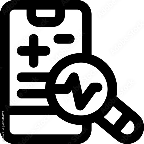 diagnose line icon. Clean and minimalist vector icon for websites, mobile apps, presentations, and logos. Fully scalable and customizable for any project.