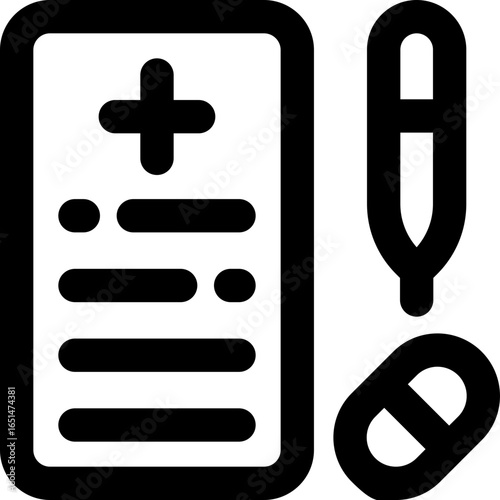 prescription line icon. Clean and minimalist vector icon for websites, mobile apps, presentations, and logos. Fully scalable and customizable for any project.